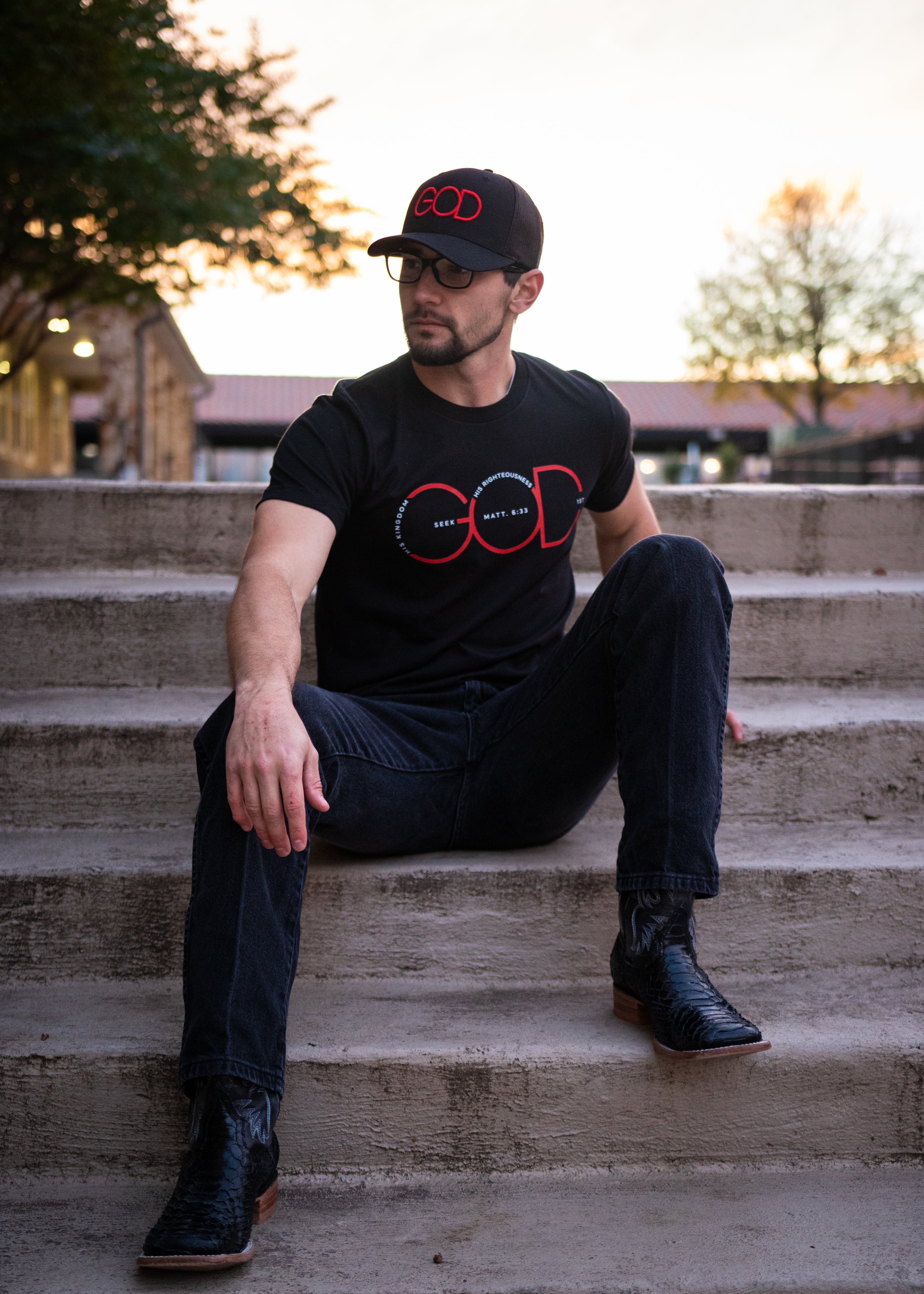 Matthew 6:33 Black with Red & White