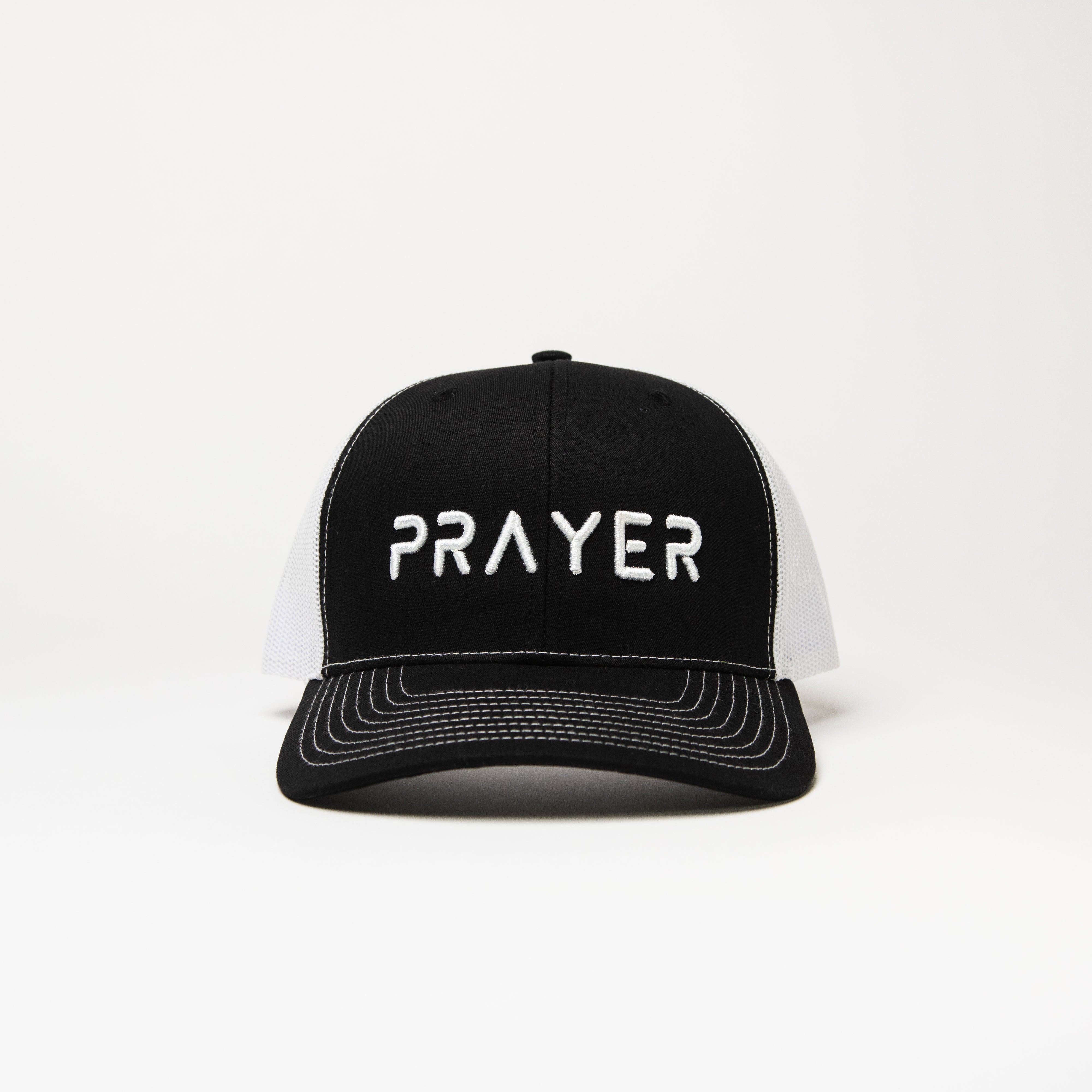 PRAYER Trucker Cap : White & Black