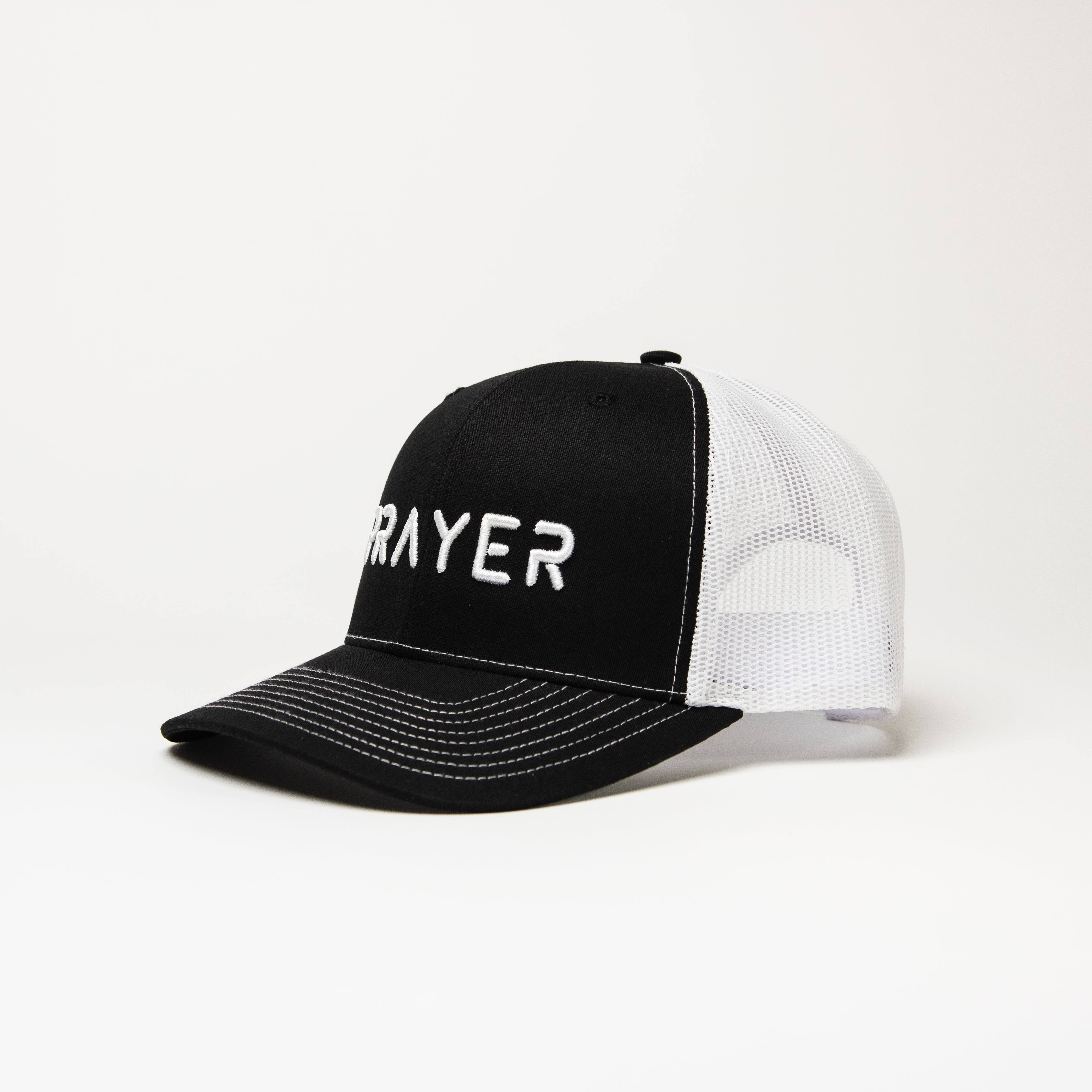PRAYER Trucker Cap : White & Black