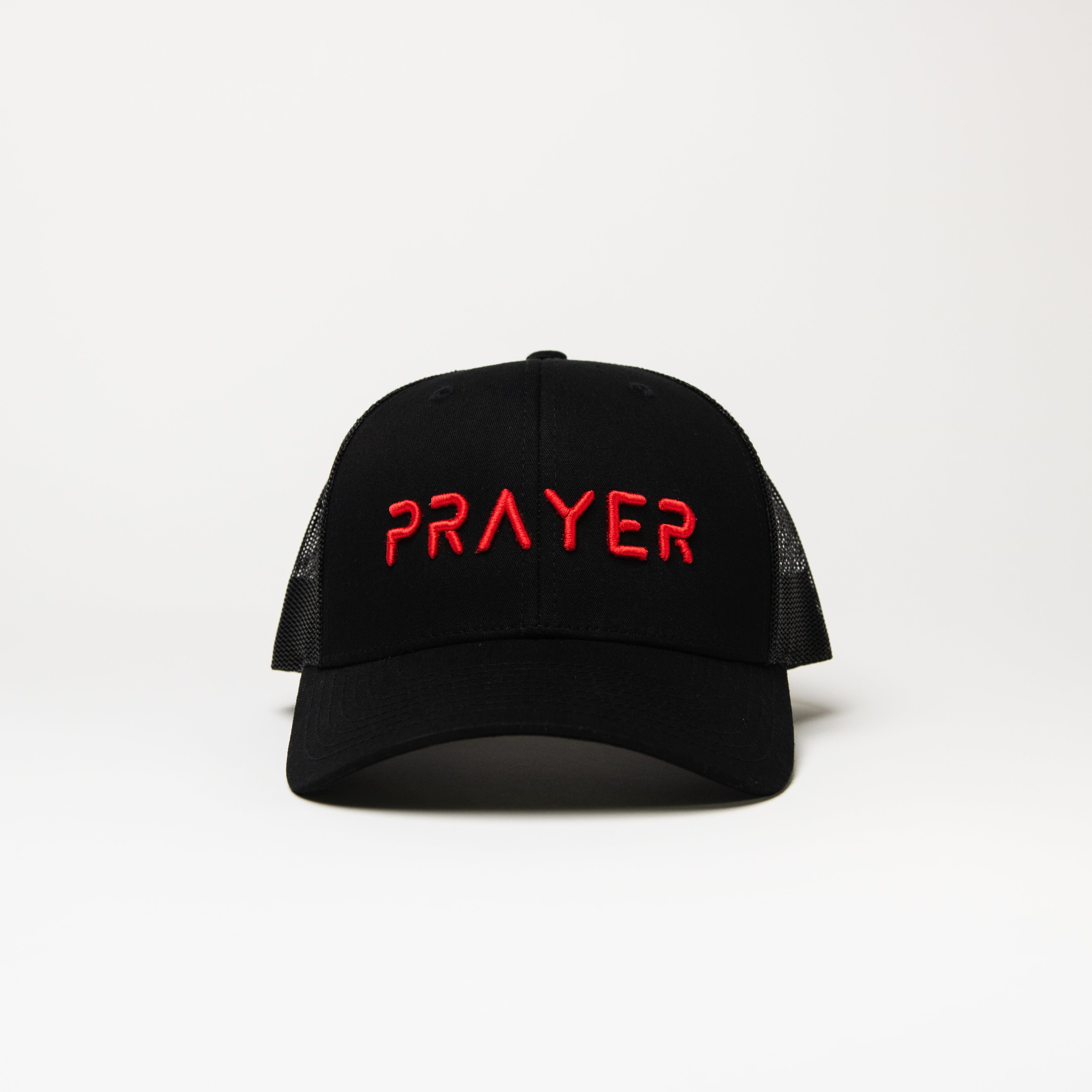 PRAYER Trucker Cap: Black & Red