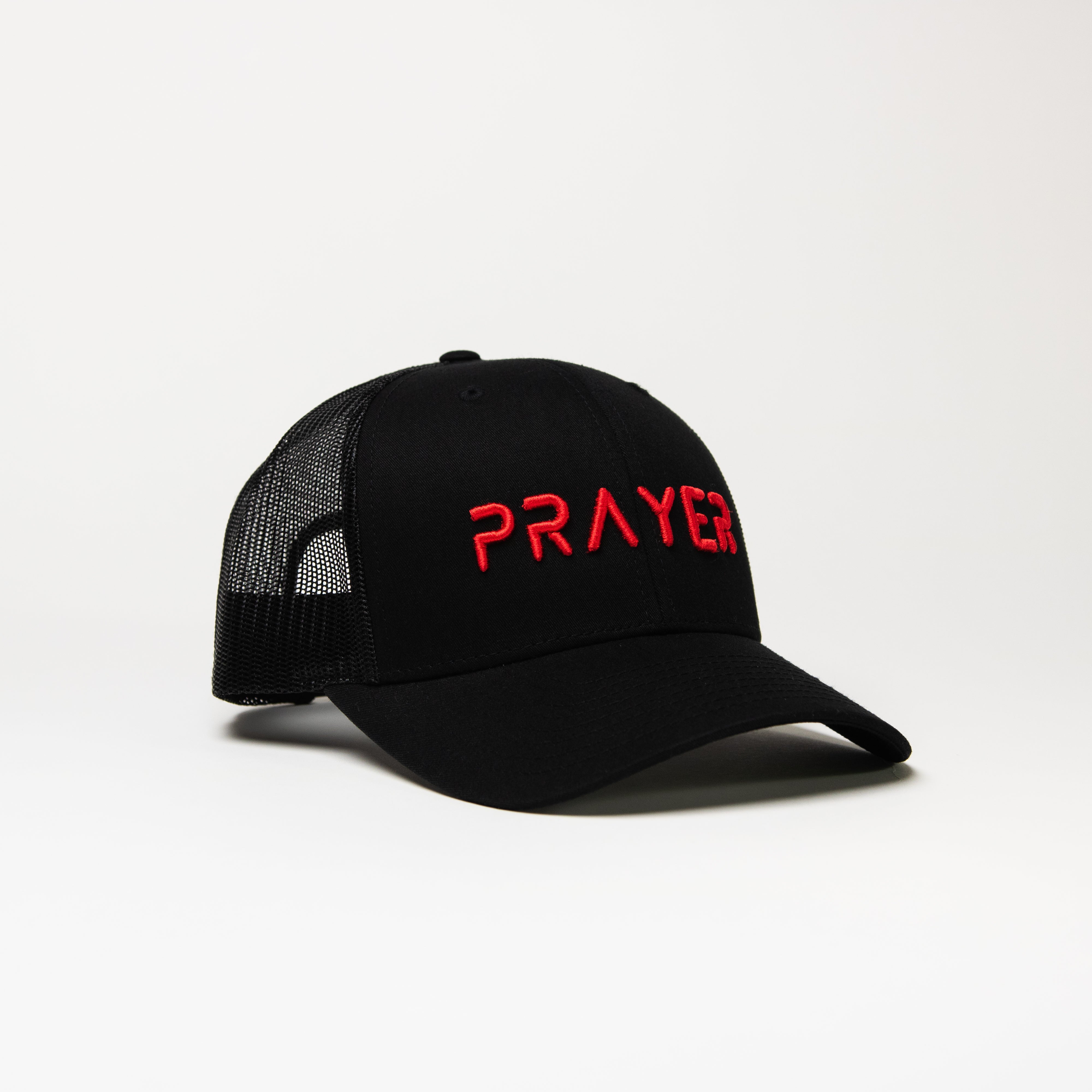 PRAYER Trucker Cap: Black & Red