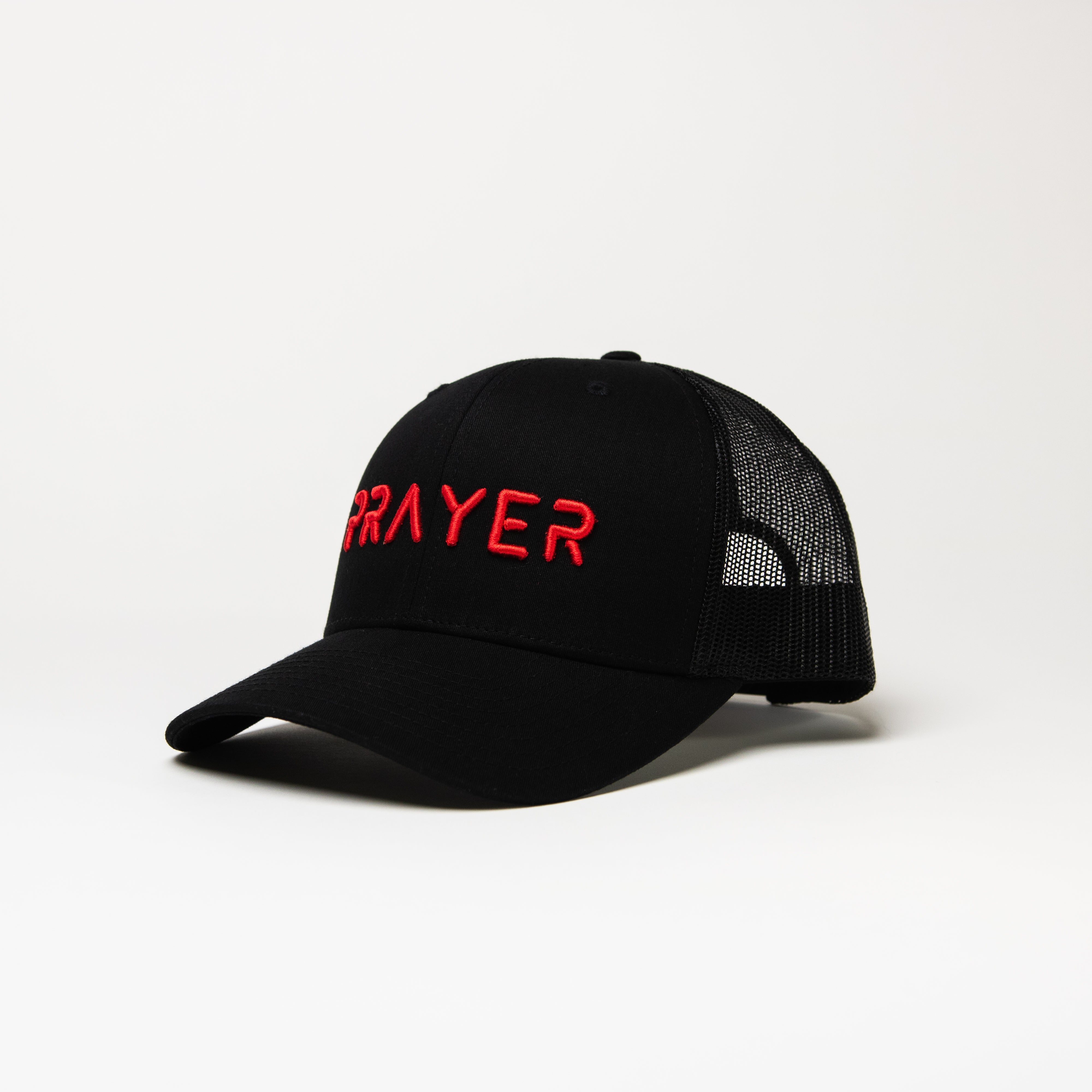 PRAYER Trucker Cap: Black & Red