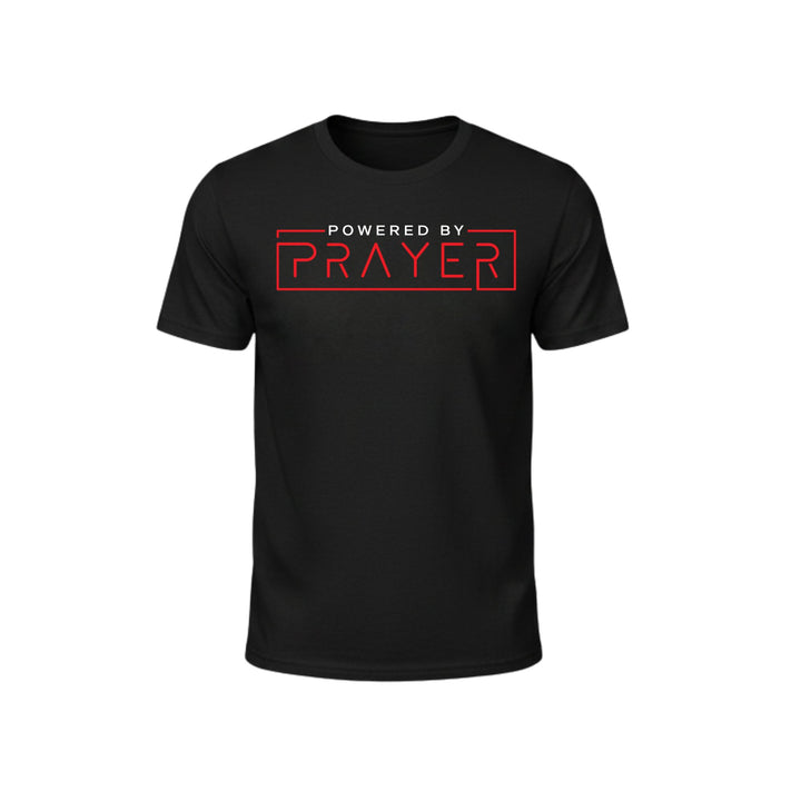 Powered by Prayer Black with Red & White